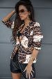 Women's Clothing fashion printed one button small suit _ipsvogv.com