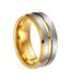 New Steel Ring With Slotted Electric And Silver Sand Surface, Trendy Single Men's Tungsten Gold Jewelry_ipsvogv.com