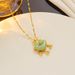 Gold Warm Like Safety Lock Titanium Steel Necklace, Auspicious Cloud Gold Inlaid Jade Pendant, Exquisite And Versatile_ipsvogv.com