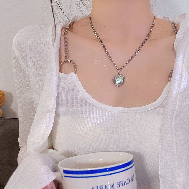 zircon Tassel Silver With Niche Design, High-end, Light Luxury ! Collarbone Chain, Cool Style, Necklace Accessories For_ipsvogv.com