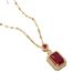 Necklace Female Korean Net jacinth Light Luxury Red Pendant Earrings Small perfume Bottle Set Collar Chain Jewelry_ipsvogv.com