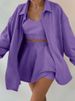 Women's clothing long sleeved jacket shorts vest three piece sports casual sweater suit_ipsvogv.com