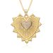 Sweet Copper Plated Gold Ladies Lovely Love Heart Love Pendant Necklace Full Of Diamonds New Zircon Colored Diamonds_ipsvogv.com