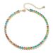 Rhinestone Tennis Collarbone Copper Necklace Fashion Street Hip-Hop Single Row Colorful Women's Bracelet Trend_ipsvogv.com