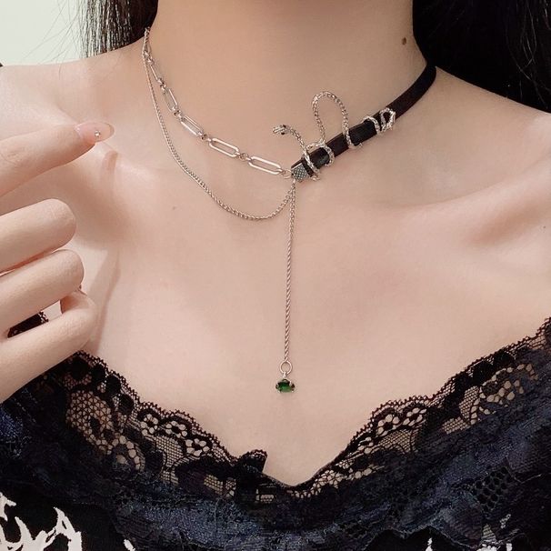 Spirit Snake Collar Choker Cold Style Design, Niche Temperament, Light Luxury, Trendy, Cool, Spicy Girl Accessories_ipsvogv.com