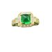 New Natural Colombian Cultivated Emerald Sugar Tower Ring, Women's Cuban Watch Chain Design, Colorful Gemstone Green_ipsvogv.com