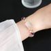 Jingde Jewelry 7A Natural White Splicing Purple Yellow Round Bead Women's Crystal Flower Label Accessory Bracelet_ipsvogv.com