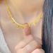 Pure Copper Gold-Plated Tassel Lace Chain Clavicle Necklace Women, Exquisite Sweet Style Mesh Bell Choker, Gift For_ipsvogv.com
