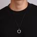 Fashion Simple Pendant Jewelry Retro Auspicious Cloud Ring Leather Rope Titanium Steel Peace Buckle Pendant Necklace Boys Sweater Chain_ipsvogv.com