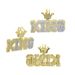 Men's Jewelry Hip Hop King Letter Pendant Necklace With Diamond Accents, Gold Plated Brass Chain, 60cm Length Diamond Pendant Necklace_ipsvogv.com
