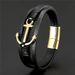 New Men's Ship Anchor Stainless Steel Magnet Multi layer Leather Versatile Jewelry Bracelet_ipsvogv.com