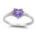 Peach Heart Ring Women's Love Shaped Zircon Diamond Set Copper Plated Silver Fashion Jewelry_ipsvogv.com