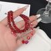 Sweet, Cool, Spic Girl Red Crstal Tassel Bracelet For Women, With A Niche Design And Beaded Luxur, Versatile_ipsvogv.com