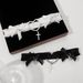 C0353 Nightclub Sexy Fashion Elastic Belt Bow Tassel Leg Chain Foot Ring Female_ipsvogv.com