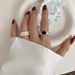 Sweet Cool Fried Dough Twists Stripe Female Fashion Personality Premium Black Samurai Open Hip Hop Index Ring_ipsvogv.com