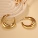 Irregular Design Metal Wave Fashion Simple Glossy Niche C-shaped Stud Earrings_ipsvogv.com