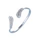 Using Crystal Elements Feather Bracelet For Women Full Diamond Light Luxury Open Bracelet High End Feel_ipsvogv.com