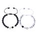 New Niche Design Stainless Steel Spider Web White Pine Black Frosted Bead Couple Bracelet, A Pair Of Male And Female_ipsvogv.com
