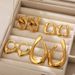 Women’s Jewelry Set Fashion Hip Hop Style Copper Plated Real Gold Chain Buckle Earrings U Shaped Earrings Design Hollow Earrings_ipsvogv.com