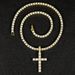 Hip Hop Cross Necklace Pendant Full Diamond 4mm Tennis Chain Trendy Men's Personality Jewelry_ipsvogv.com
