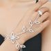 Style Ladies Leaf Hand Chain Circle Butterfly Rhinestone Foot Ring Integrated Chain Bride Wedding Dress Accessories_ipsvogv.com