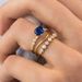 Sanjie Ins Wind Internet Red Gold Three Piece Simple Fashion Inlaid Blue Zircon Set Ring For Women_ipsvogv.com