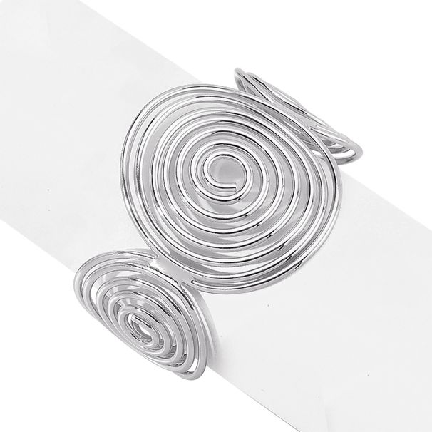 B2633 New Metal Design Spiral Iron Wire Open Bracelet Style Personalized Geometry Niche Handpiece_ipsvogv.com
