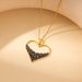 Trend explosive temperament with love hollowed-out black diamond necklace earrings set for women_ipsvogv.com