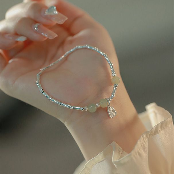 Pure Silver Bamboo Bead For Women's Niche, New Chinese Style Ins, Refreshing Sensation, Transfer Beads, Joy Bracelet_ipsvogv.com