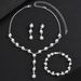 Claw Chain Full Diamond Three Piece Set Necklace Earrings Bracelet Dinner Dress Jewelry Accessories_ipsvogv.com