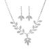 Leaf Design Jewelry Set - Rhinestone Necklace, Earrings & Bracelet (3-Piece Versatile Fashion Jewelry For Women)_ipsvogv.com