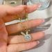 【 Titanium Steel 】 Rabbit Cute, Exquisite, Fashionable, Diamond Set Charm Necklace Women, Personalized Crown, Zircon_ipsvogv.com
