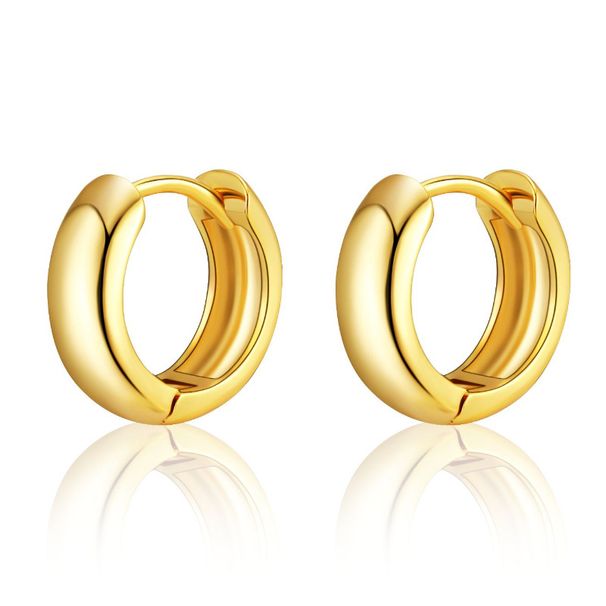 Earrings Plain Hoop Ear Buckles Round Copper Plated K Gold Earrings Small Earrings For Ear Holes_ipsvogv.com