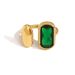 Gold Retro Luxury AAA Colored Zircon Adjustable Stainless Steel Ring For Women Fashion Gift_ipsvogv.com