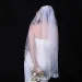 Hair Jewelry Glamorous Bridal Veils For The Bride Sparkling Sequins Leaf-Shaped Lace-Edged 1-Tier Fingertip Length_ipsvogv.com