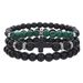 Hot Selling Accessories Black Cross Elastic Buddhist Beads Bracelet Set Peacock Pattern Beads Bracelet Hand Jewelry Combination_ipsvogv.com