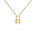 Women's Jewelry K Gold Plated Small Lock Pendant Necklace Light Luxury Design High End Sense All Match Couple Clavicle Chain_ipsvogv.com