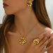 Feng Women's Necklace Jewelry Set with Colored Earrings Ins, a niche C-letter design ring_ipsvogv.com