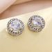 Unisex Jewelry Fashion round diamond stud earrings fashion ladies zircon earrings_ipsvogv.com