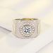 Domineering, Dazzling, Smooth Circular Ring, Thick And Wide Edition Clock With Diamond Inlay, Business Owner Men's Ring_ipsvogv.com