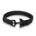 Men's Titanium Steel Bracelet 1pc Black Cowhide Braided Anchor Stainless Steel Leather Bracelet Leather Strap_ipsvogv.com