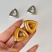 Real Gold Electroplated Titanium Steel Polished Triangle Retro Minimalist OOTD Gold And Silver Earrings_ipsvogv.com