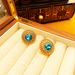 French commuting versatile round zirconia blue exquisite temperament daily wearing earrings_ipsvogv.com