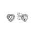 Heart-Shaped Pink Stud Earrings Silver-Plated Diamond Ring Shining Heart Niche Necklace Ins Gift_ipsvogv.com