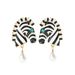 Women’s Jewelry Set Fashion Style Creative Oil Drop Earrings Personality Zebra Small Animal Design Diamond Pearl Earrings Earrings_ipsvogv.com