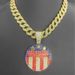 Round Brand Drip Oil Make America Create AGAIN Letter Alloy Color Diamond Men's Necklace_ipsvogv.com