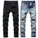 Men's Clothing Men's Zipper Ripped Jeans Trousers Zipper Men's Denim Stretch Trousers_ipsvogv.com