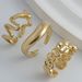 Irregular Smooth Opening Design Ring Set With Exaggerated Metal Wind Lava Rings_ipsvogv.com