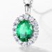 S925 silver cultivated emerald pendant female retro pendant necklace_ipsvogv.com
