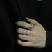 Sweet And Cool Pink Heart Full Diamond Zircon Butterfly Open Candy Light Luxury Niche Design High Sense Finger Ring_ipsvogv.com